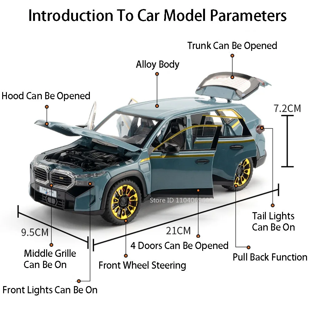 1:24 XM X5 합금 다이캐스트 모델 자동차 장난감 문 열림 소리와 빛 풀백 충격 흡수 시뮬레이션 차량 어린이용