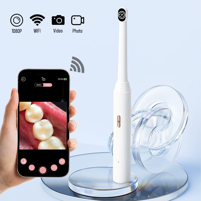 Oral Endoscope With HD Camera Handheld Intraoral Borescope With 8LED Light For Personal/Home Care 250mAh
