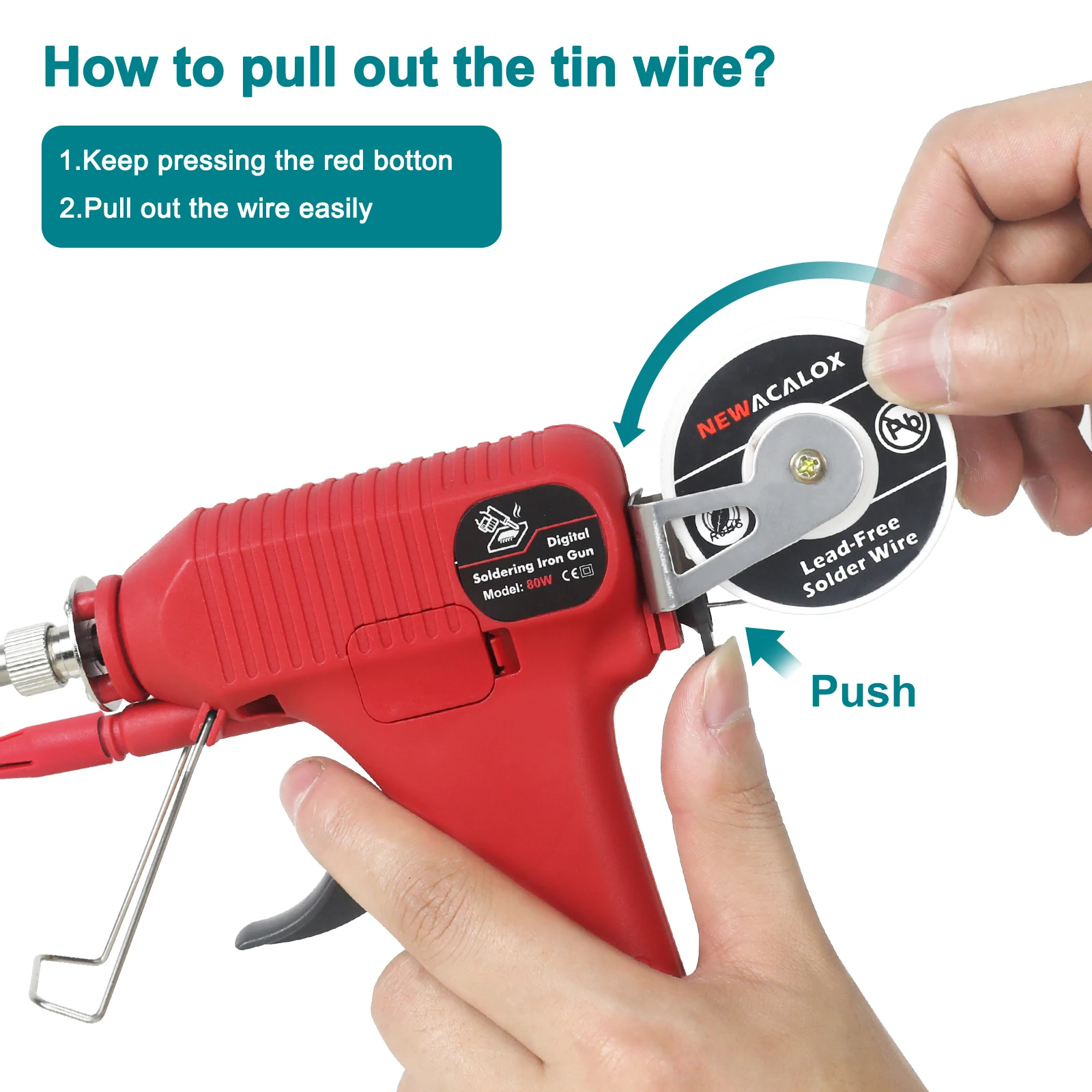 Toolour 80W Digital Soldering Gun Kit with Adjustable Temp 180-520°C Auto Send Tin Soldering Iron for Electronic Welding Repair