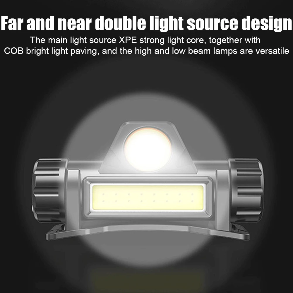 Linterna frontal LED magnética portátil, recargable por USB, cuentas COB XPE, resistente al agua, linterna para acampar y pescar, 1-20 piezas