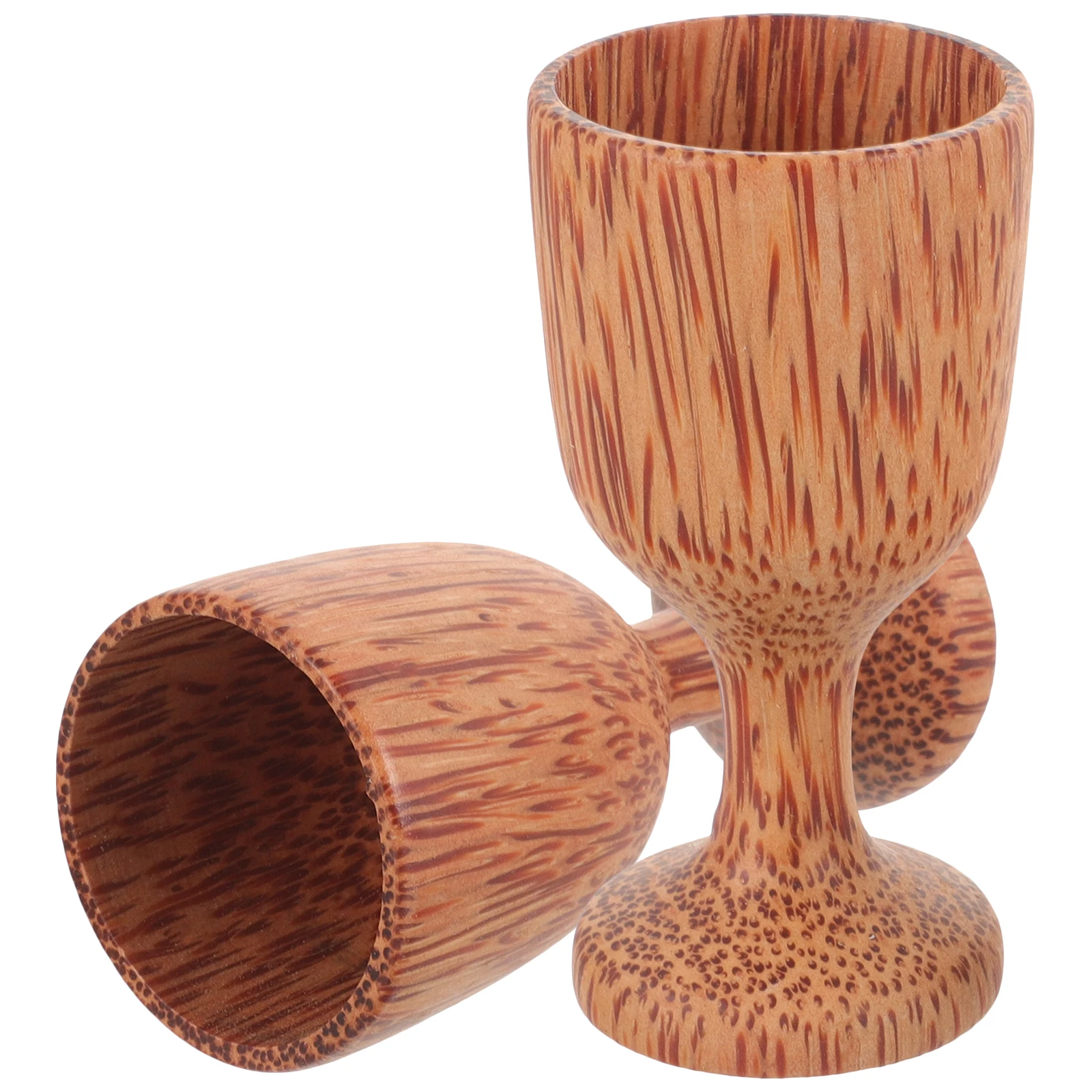 

2 Pcs Wood Glass Stylish Wooden Cups Party Banquet Decorative Goblet Decorative Goblets Safe Food Grade Easy Clean