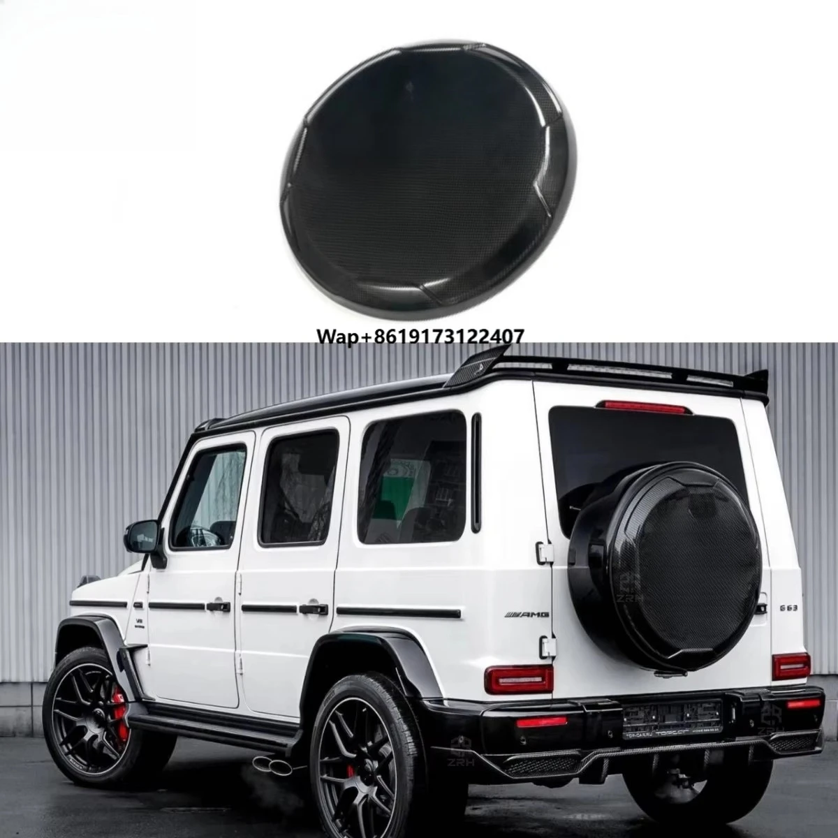 

Exterior Parts Spare TC Style Tire Cover Dry Carbon Fiber for G Class W464 G500 G63 2019+ Spare Tire Cover