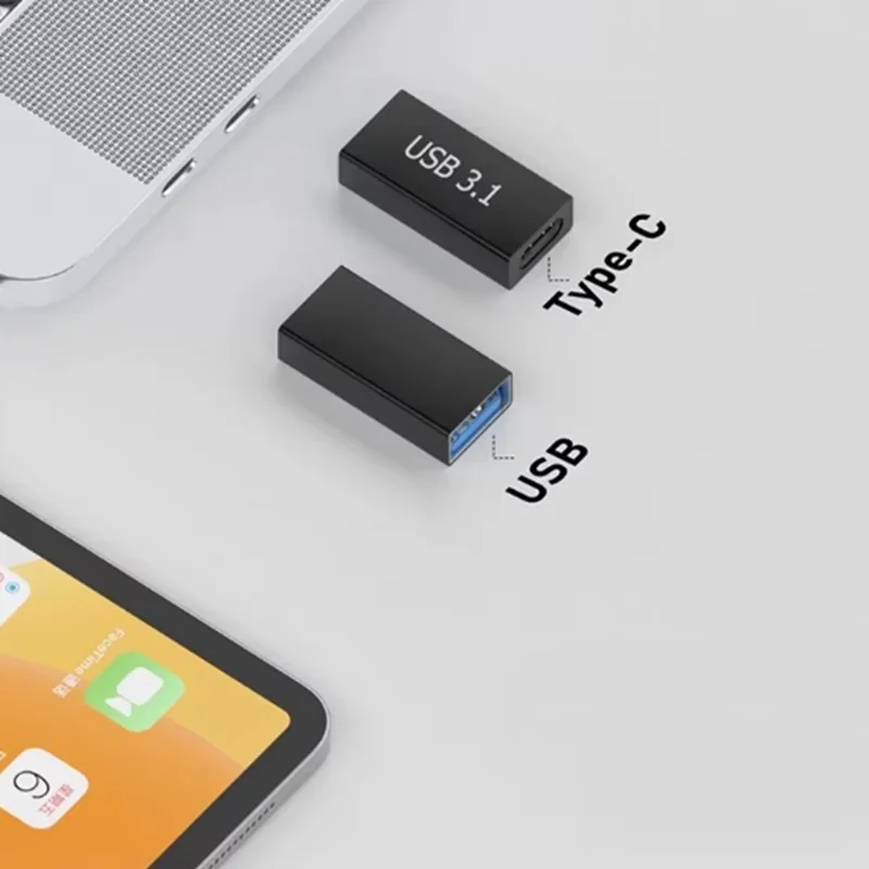 USB 3.0 Female to Type c Female Adapter Type C Male to USB 3.0 Male Adapter OTG USB C to Type C Male Female Converter Connector view 2