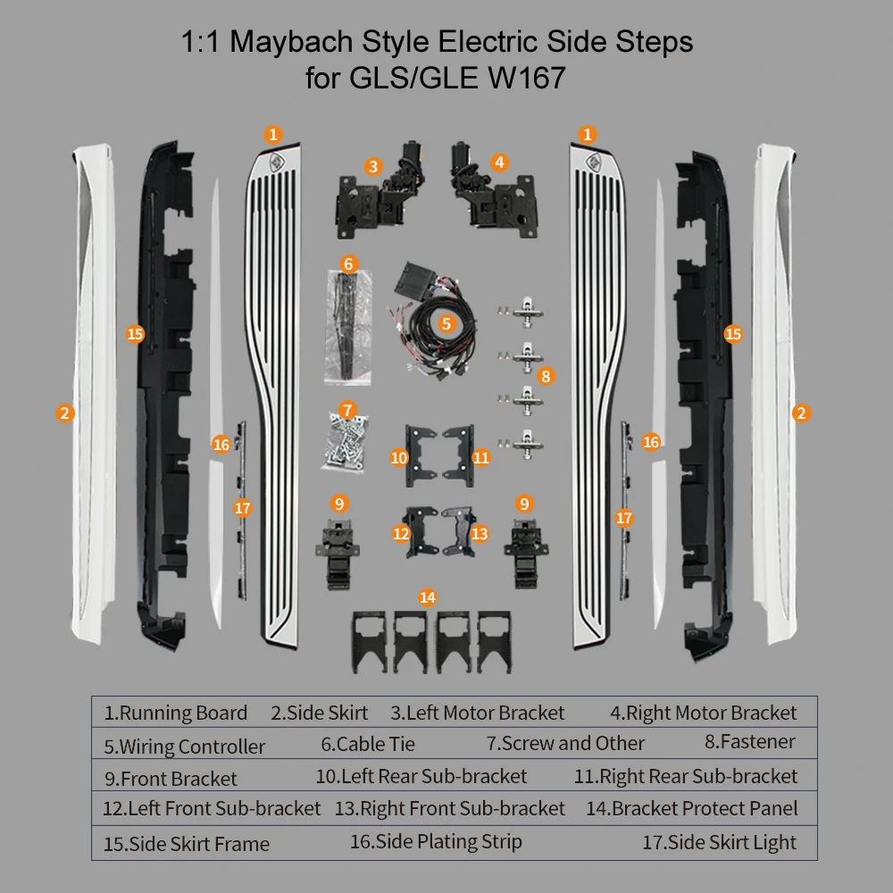 GLE/GLS mercedes maybachs auto side step electric pedal  with lights