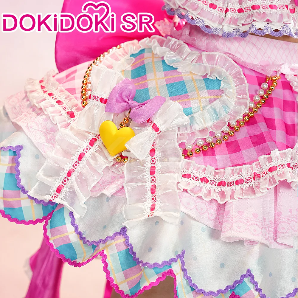 أزياء نيجينو يوم التأثيرية أنيمي أيكاتسو ستارز! DokiDoki-SR المرأة فستان وردي لطيف عيد الميلاد زي Nijino Yume شعر مستعار تأثيري