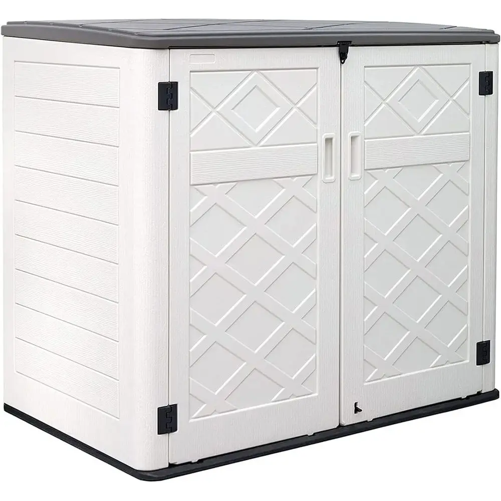 

Durable Outdoor Storage Shed, Waterproof Horizontal Box for 48 Cu.ft. Capacity, Ideal for Patio, Backyard, and Garden Equipment