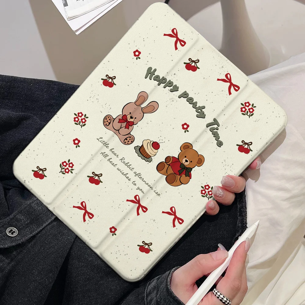 The Bear and Rabbit Table Case For Samsung Tab S9 Plus S9 FE Plus S10 Plus A9 A11 Plus S7 Plus S8 Plus A8 S7 FE Tab S6Lite Cover