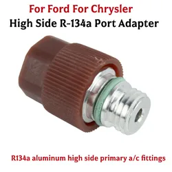 A/C Service Valve High Side R-134a Port Adapter With Replaceable Valve Cores Car Air-Conditioning M12X1.5 Thread Replace Part