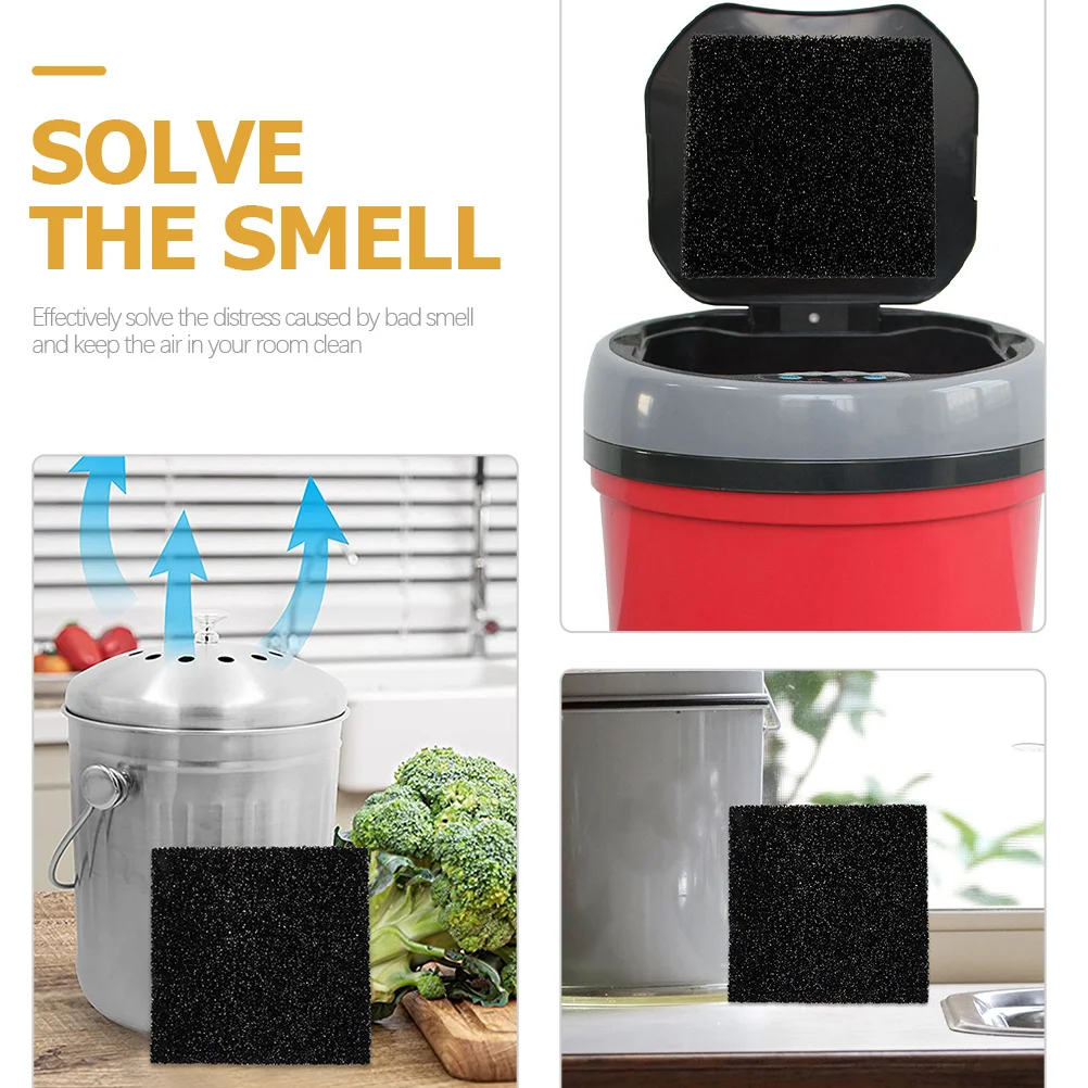 

12pcs Charcoal Filter Pads Kitchen Compost Bin Deodorizer Replacement For Trash Can Odor Removal Aquarium Pond Filter Sponge