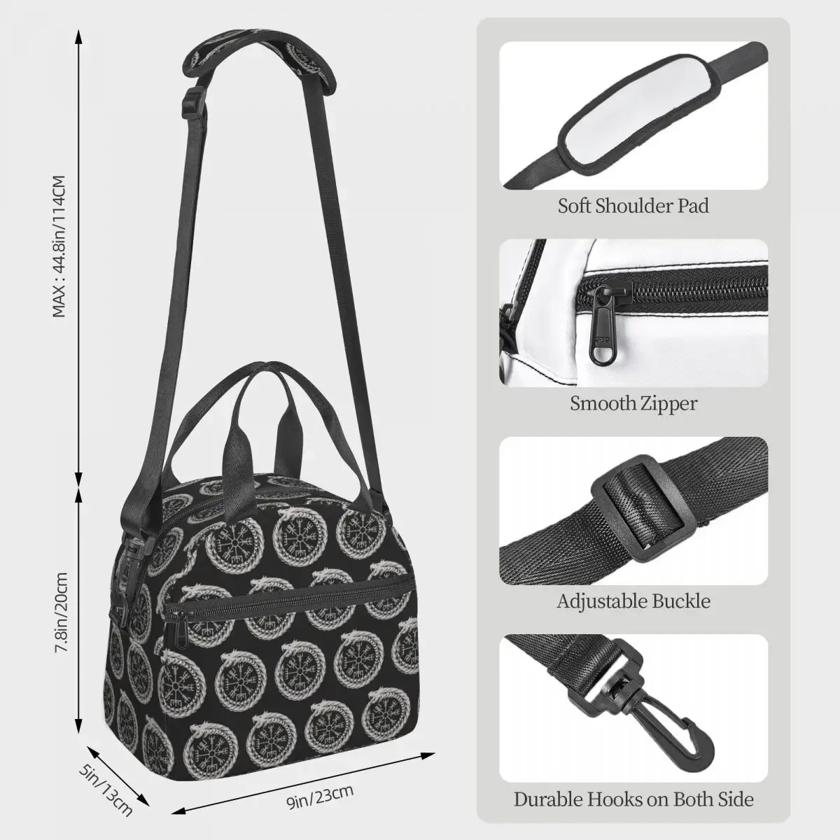 Viking Odin Valknut Runes Insulated Lunch Bag for Women Kids Portable Food Boxes Thermal Lunch Box Tote