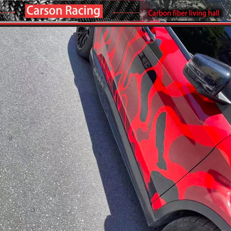 メルセデスベンツGLA45 X156用リアルカーボンファイバーサイドスカート、バンパーアクセサリーエクステンション、車体キットX156フォージサイドスカート