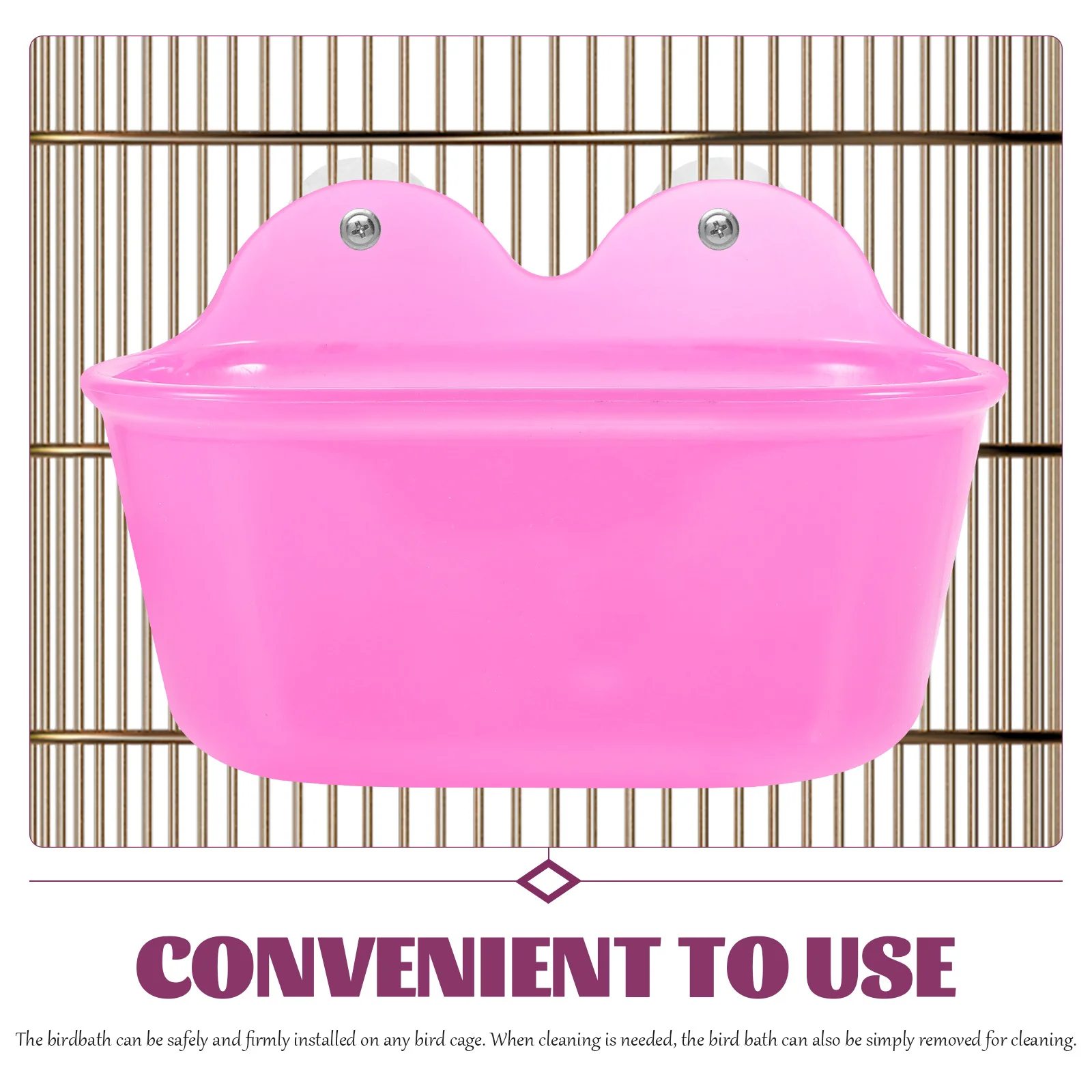 

Parrot Bathing Durable Reusable Bowl Only Large Pet Bird Bath Tub For Cage Wall Mount Indoor Outdoor Use Parrot Tub Attached