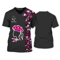 Camisetas de manga corta con estampado Digital para hombre, Tops informales de cuello redondo, cuadros de Chef a la moda