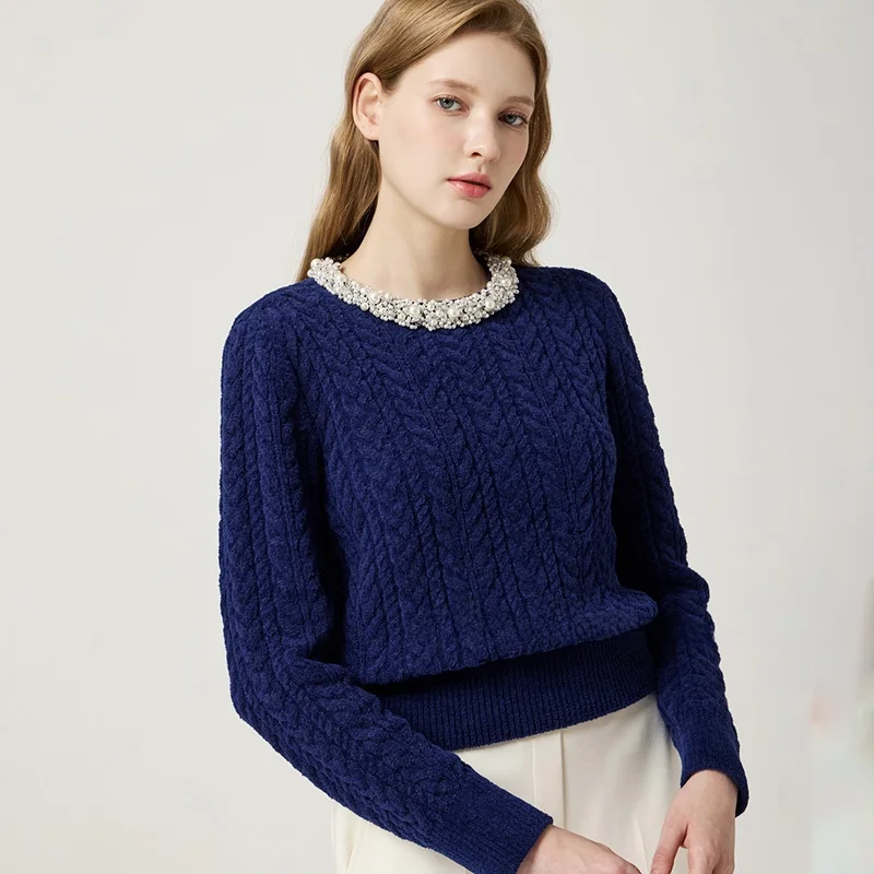 

Шерстяной трикотаж на пуговицах для поездок на работу, универсальный маленький свитер, бренд QPP, корейская версия, Long Sve