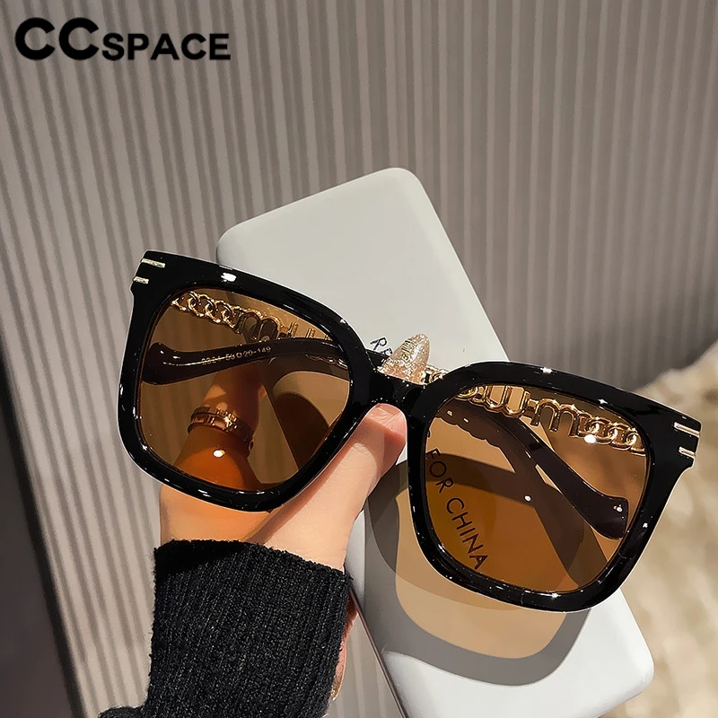 

Oversized Square Sunglasses Women Big 2025 Luxury Brand Vintage Metal Chain Sun Glasses For Ladies UV400 Shield Eyewear 309627