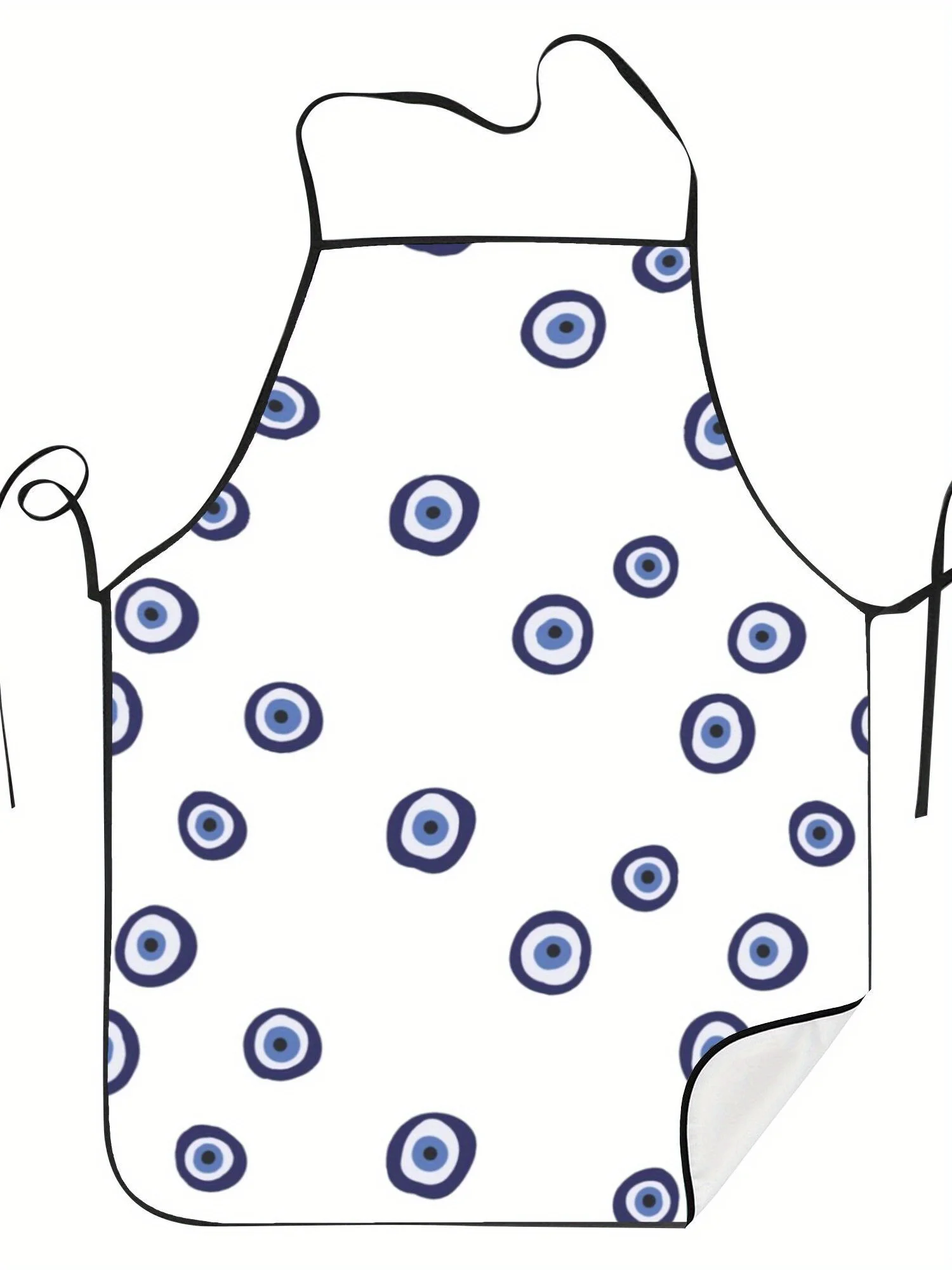 Hand Drawn Evil Eye Doodle Seamless Pattern Waterproof Apron For Ethnic Fan Baking Grilling Household Oil-proof Kitchen Present