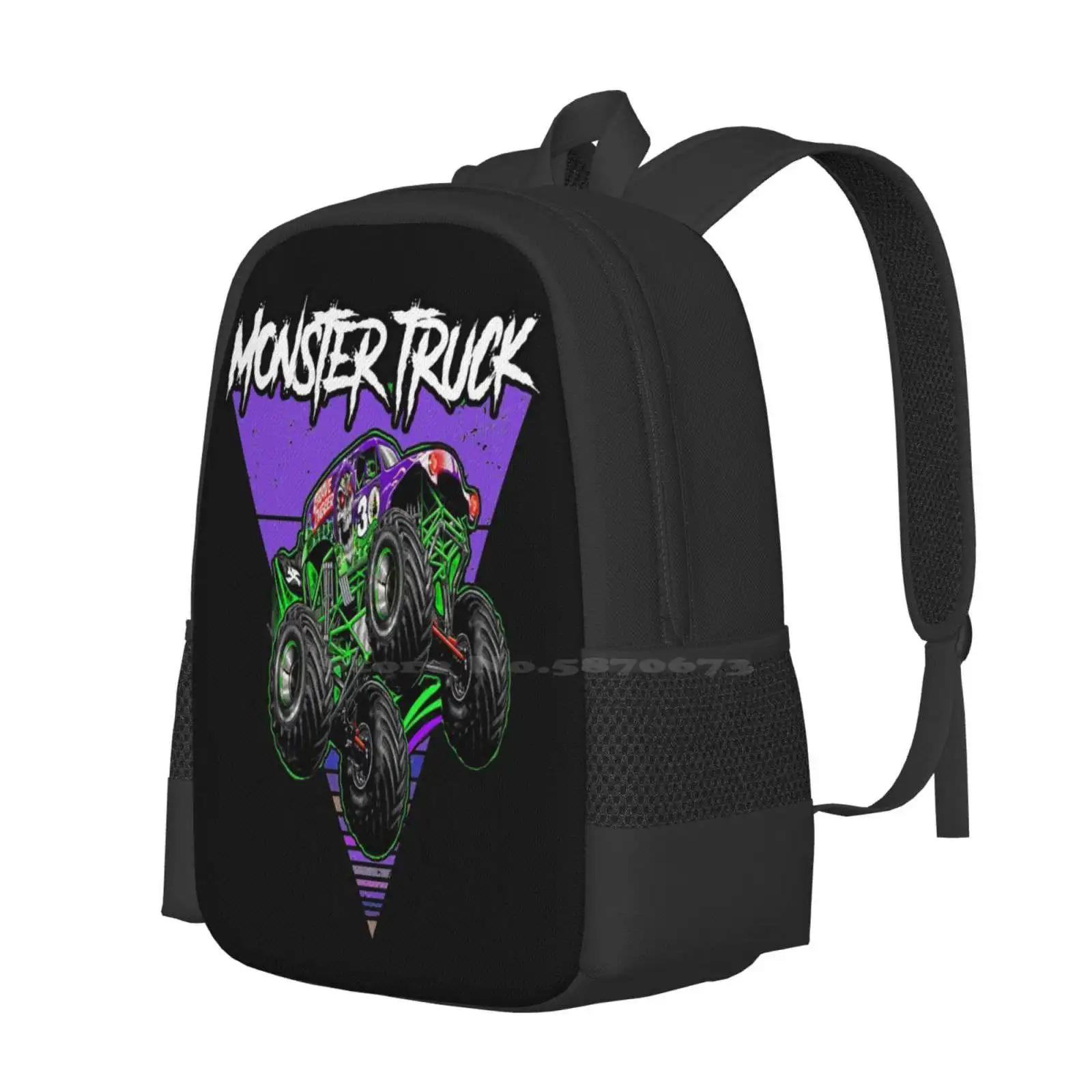 Monster Jam Grave Digger Monster Truck Fanart Gift School Bags Travel Laptop Backpack Monster Jams Monster Jam Kids Monster