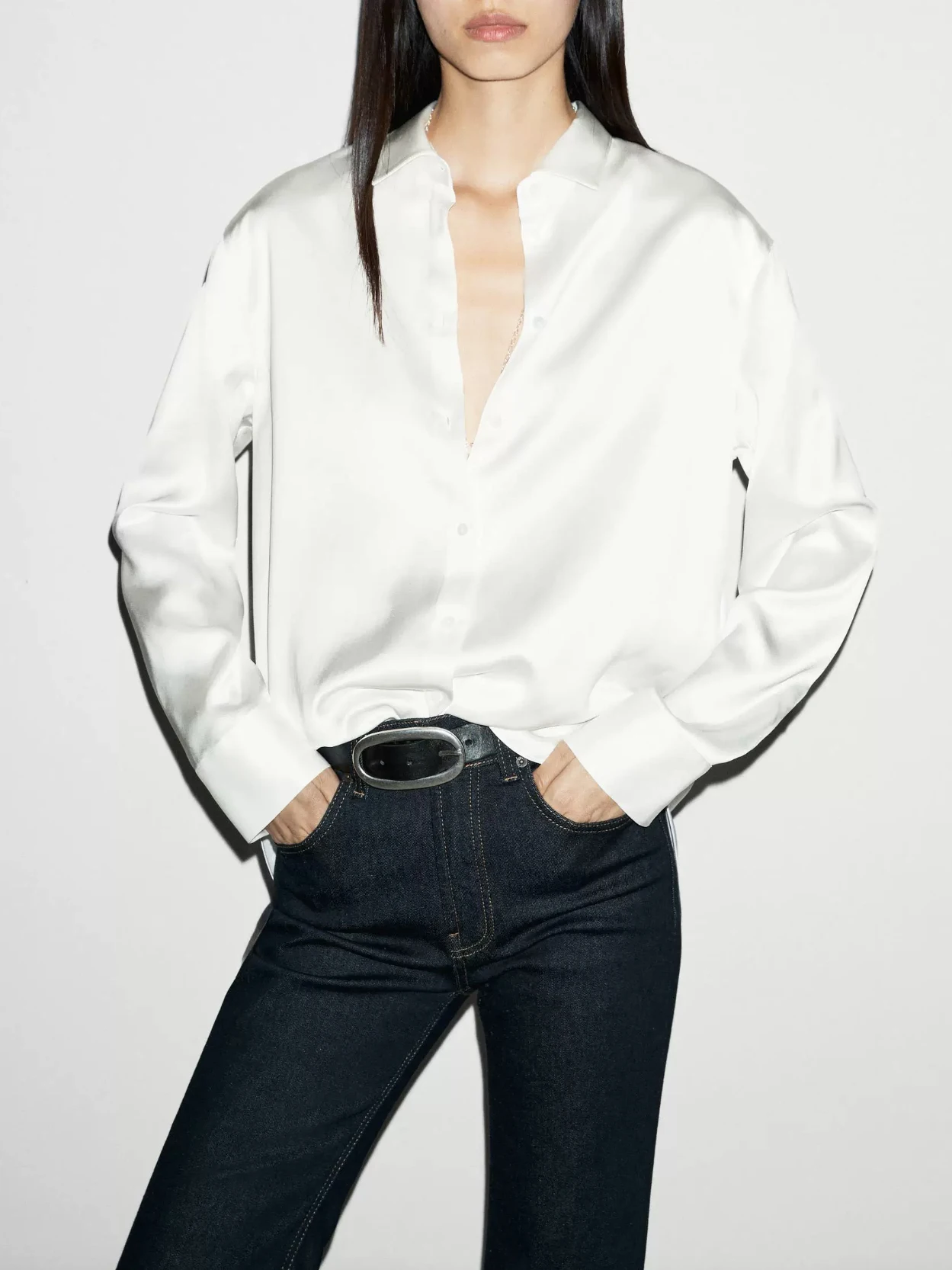 Fashionable Loose White Long Sleeve Shirt Elegant Old Money Style Women's Casual Breathable Comfortable Skin-friendly Shirt