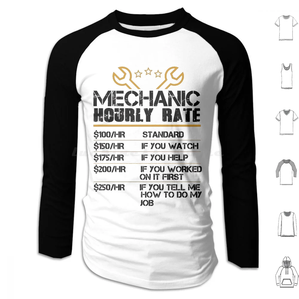 Mechanic Hourly Rate-1B Hoodie cotton Long Sleeve Mechanic Hourly Rate Mechanic Hourly Rate Professional Yesterday Mechanic