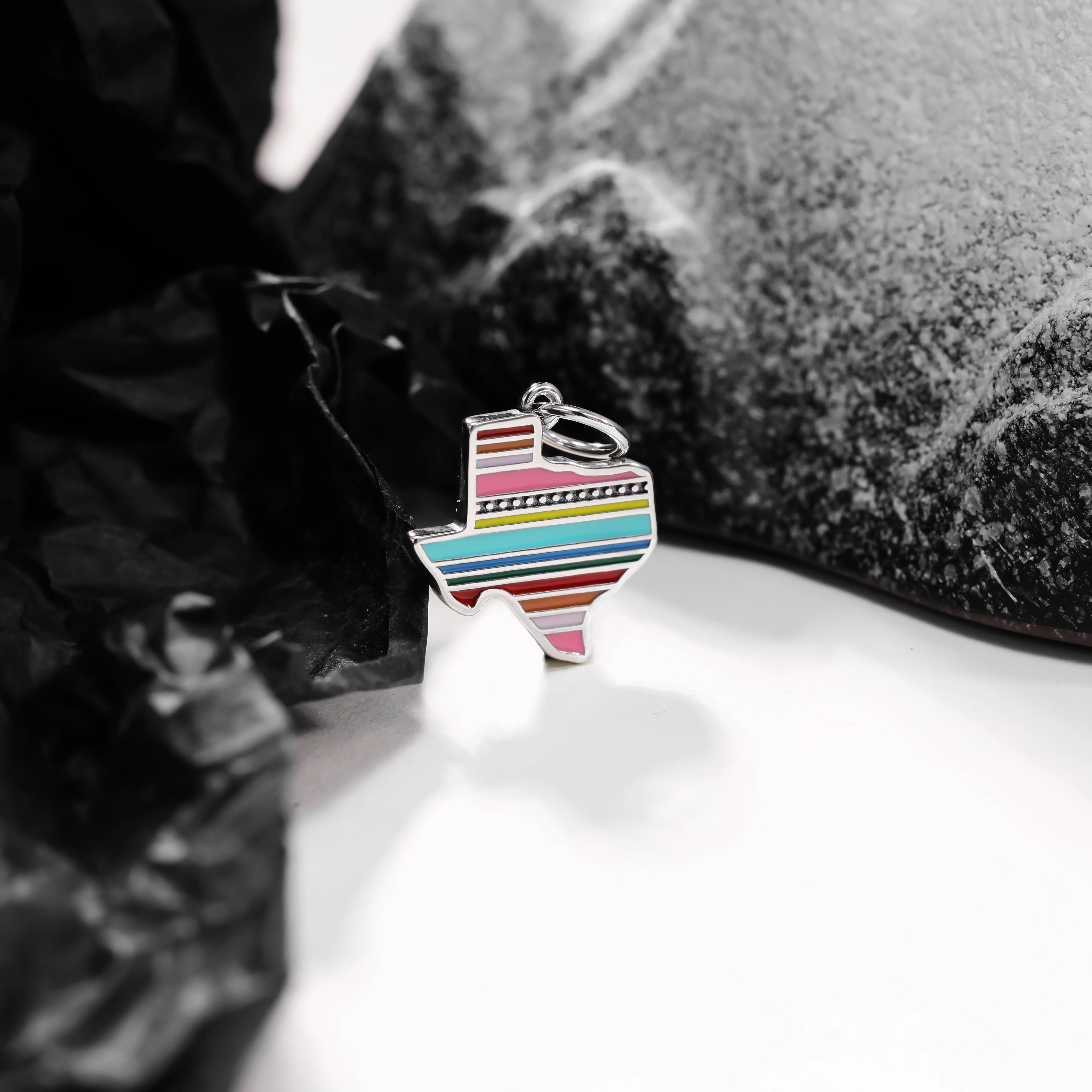

DJ029C genuine 925 sterling silver exquisite fashion DIY silver jewelry "Enamel Texas" pendant