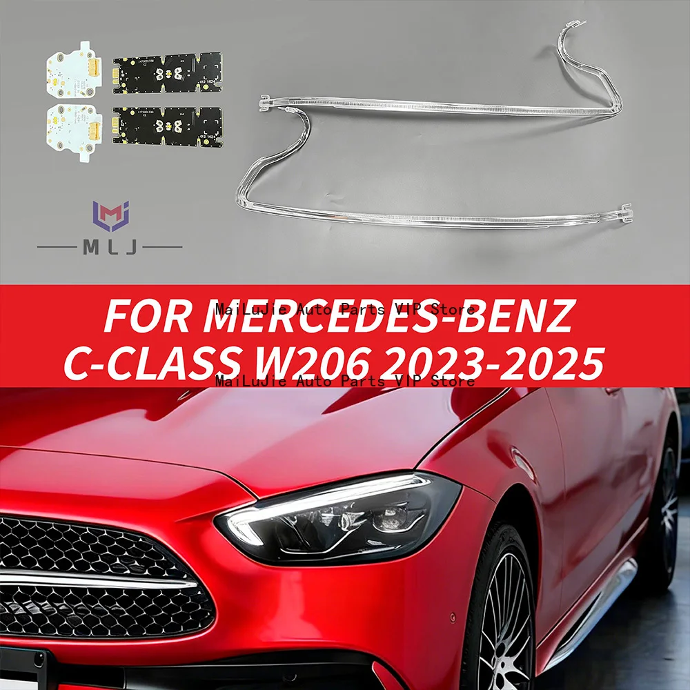 

For 2023-2025 Mercedes-Benz C-Class W206 LED Headlight Daytime Running Light Guide Tube Strip DRL Board Angel Eye Chip