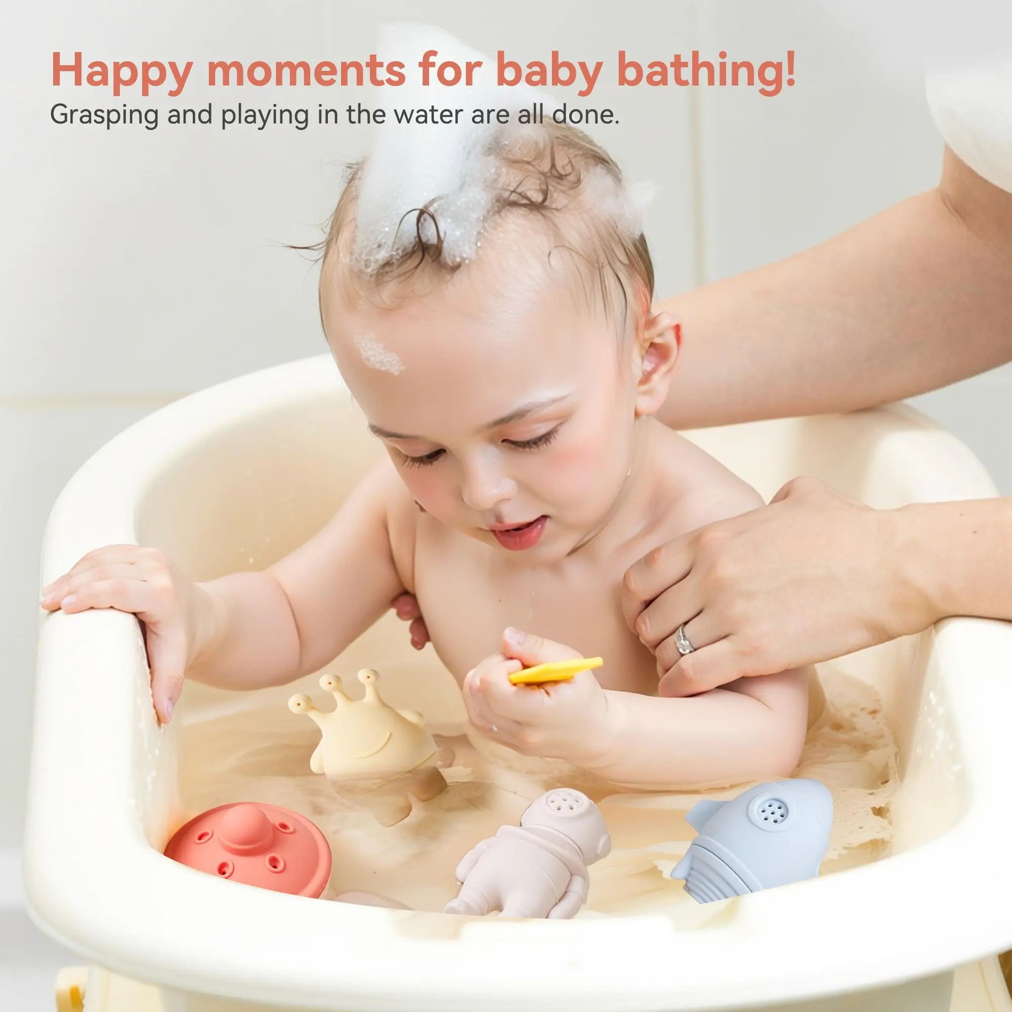 Silicone Baby Teething Ring BPA Free Finger-Shaped Multicolor Easy to Clean Portable Gift for 1-2 Years Infants Toddlers