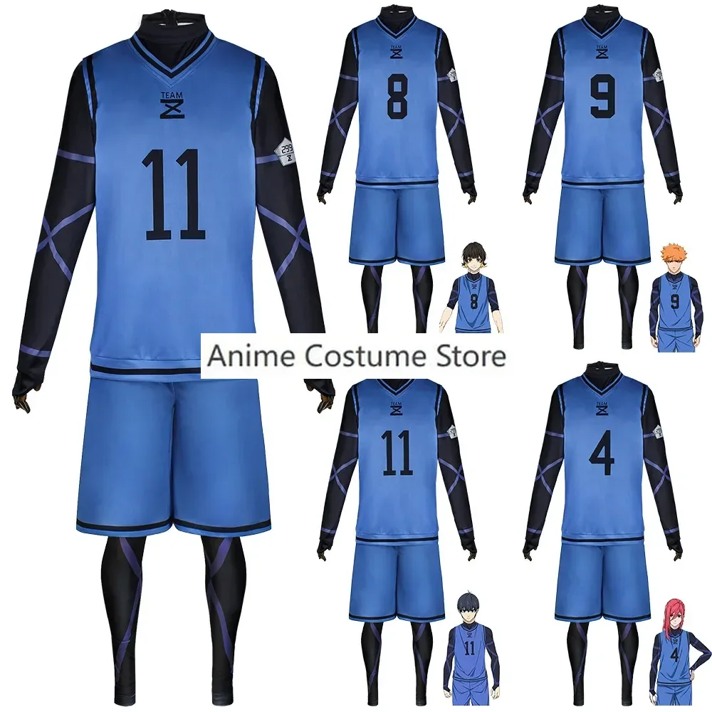 Anime Blue Lock Jersey Football Club Sportswear T-Shirt Men Isagi Yoichi Cosplay Costume Chigiri Rensuke Kunigami Bachira Meguru