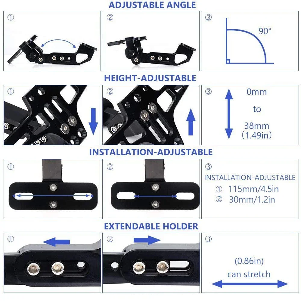 Support de Plaque de Planificateur de Moto et Clignotant LED, Accessoires pour Yamaha MT07, MT10, Kawasaki Z750, Z800, BMW R1200