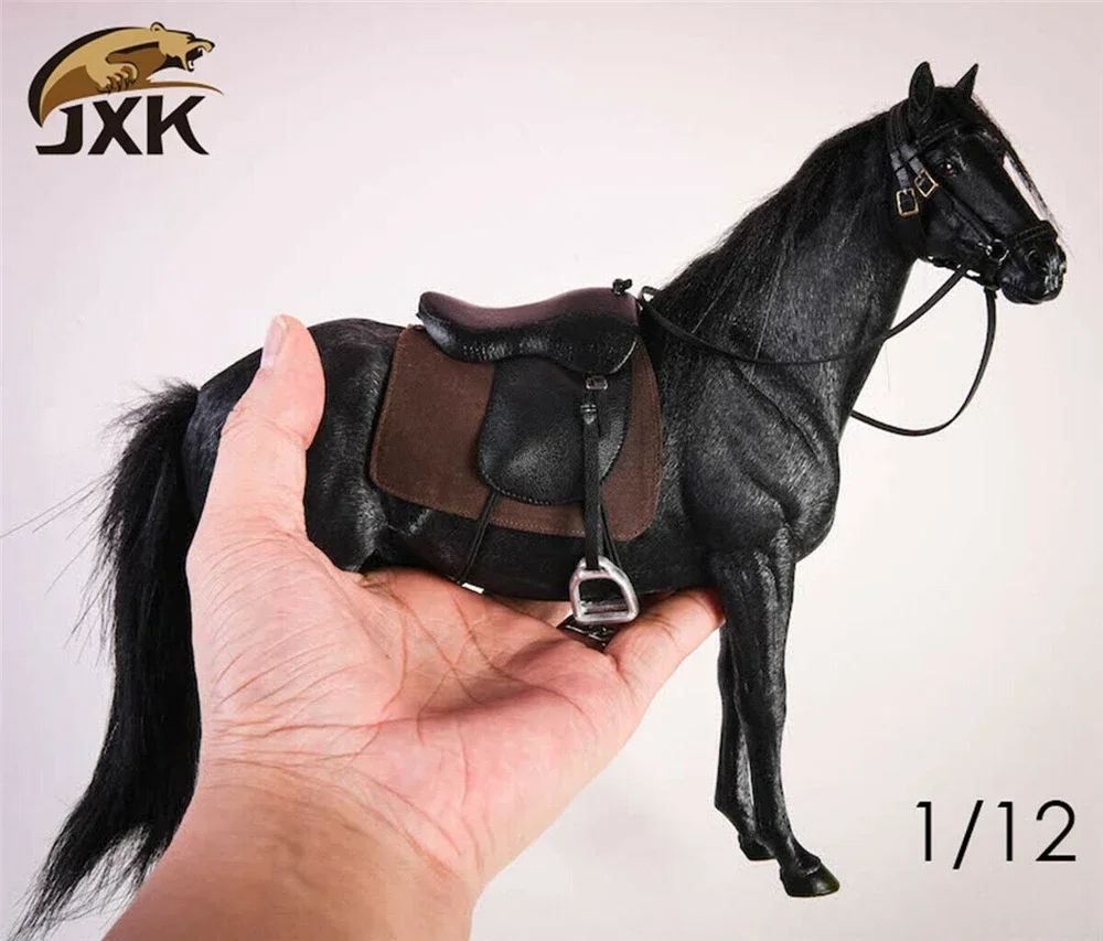 JXK 1:12 Scale German Hannover Horse Animal Model Healing Figure Equidae Collector Toy Resin Desktop Decoration Gift