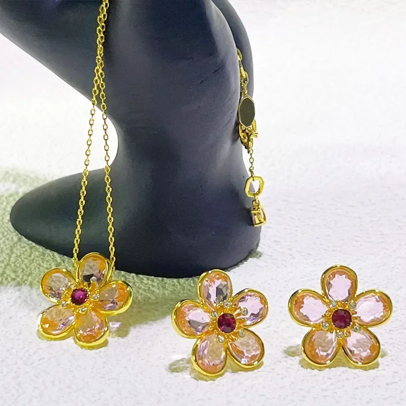NONE Blume Kristall Schmuck-Set 8