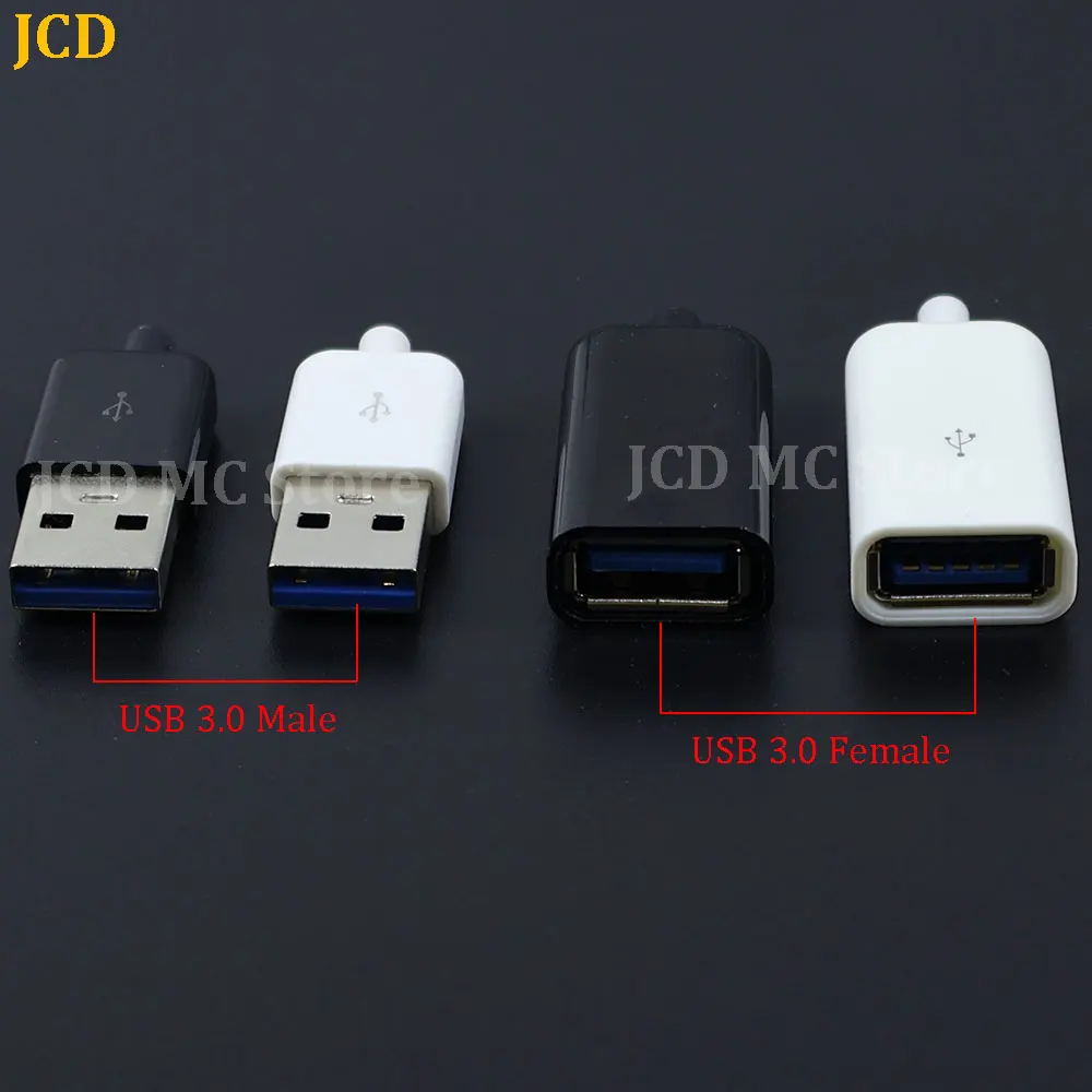 10/5/1Pcs DIY USB 3.0 Male Female Connector (3 in 1) (4 in 1) USB 3.0 Assemble Jack with Plastic Cover Charging Socket Soldering