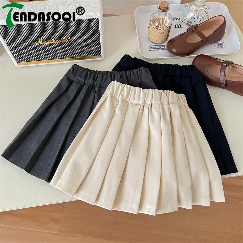 Casual Children Girls Pleated Skirt Half Length Clothing Summer 1-8Y School Campus Performance Kids Girls' Short Skirts Clothes