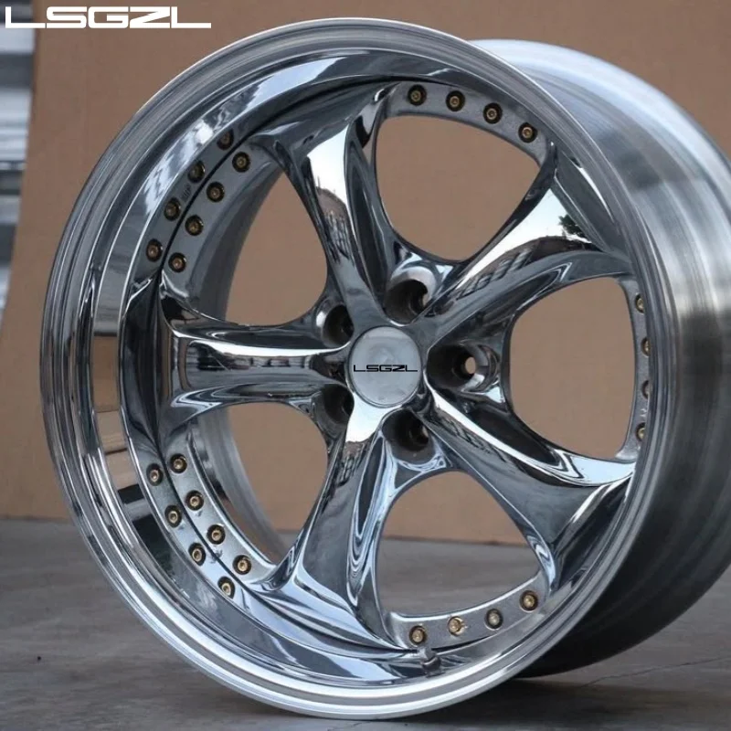 Lsgzl Custom Forged Wheel 18 20 22 24 26 28 Inch 2 Piece Chrome Rims 5x114.3 5x130 5x120 for Ram Truck Jeep C10 lexus Sc-300