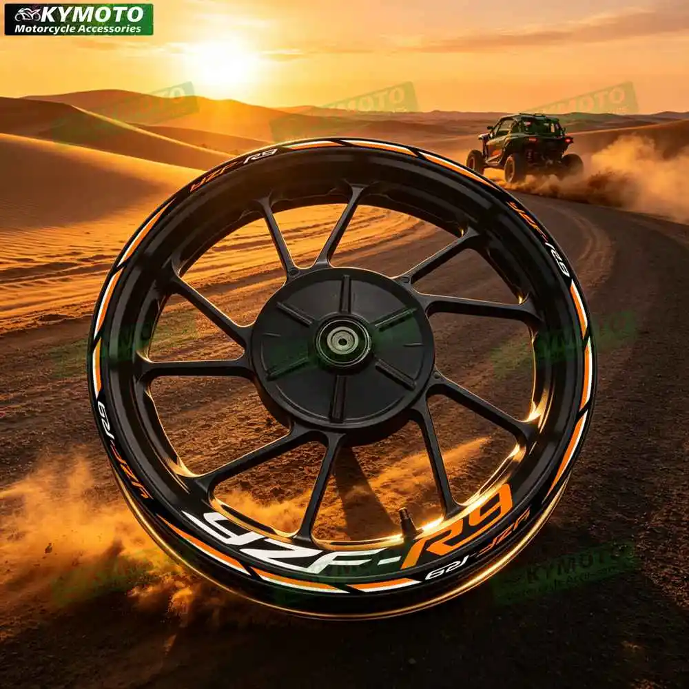 For YZF R9 Motorcycle 17 Inch Front Rear Wheel Stickers Car Decorate Reflective Rim Motorbike Accessories Hub Tape Decal Sticker