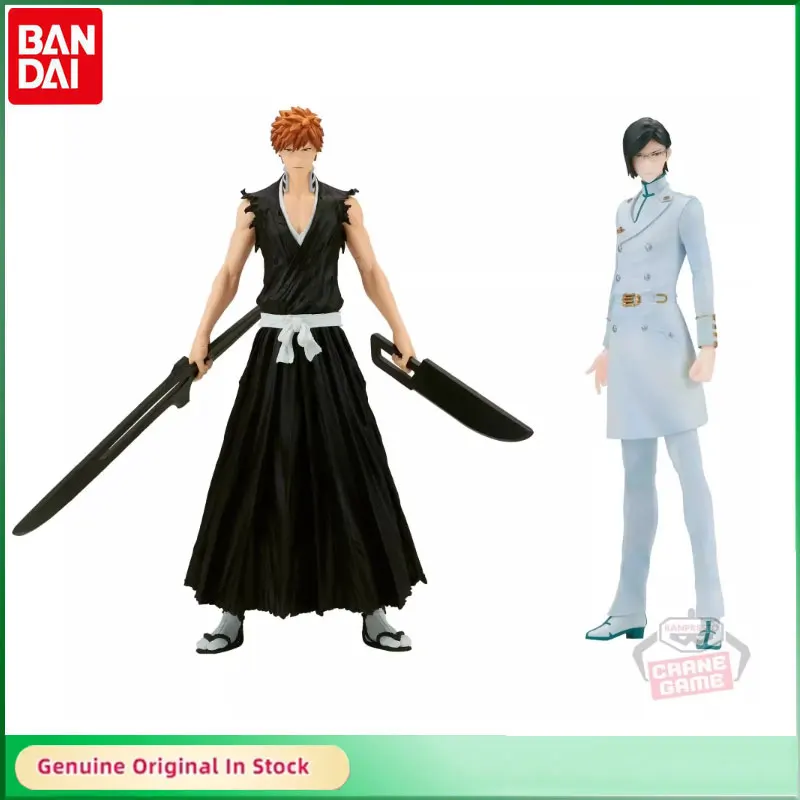 Original Bandai BLEACH SOLID AND SOULS Ichigo Kurosaki Uryuu Ishida Anime Action Figures Collectible Model Ornaments Toy