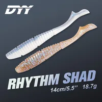 DYY-Cebo blando Artificial para Lucio, sábalo, Wobblers de silicona, cabeza de plantilla, señuelo de perca, señuelo de Lucio Swimbait, 14cm, 18,7G, 5 piezas