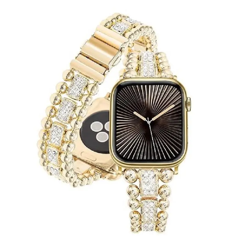 

Jewelry Bling Watch Band for Apple Watch S11 10 Ultra 9 8 7 6 5 4 SE Luxury Metal Strap for iWatch 42 46mm Bracelet with Diamond