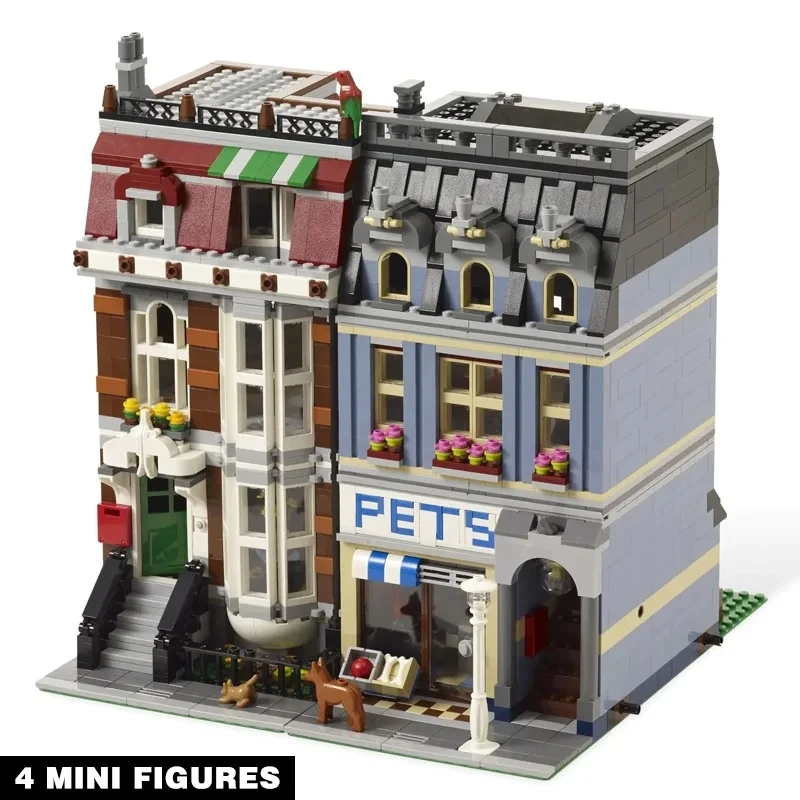 

Pet Shop Building Blocks Assembly Compatible 10218 MOC Street View for Adults Kids Constructor Bricks Educational Toys