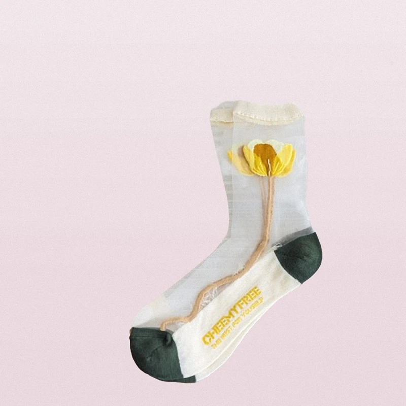 Chaussettes respirantes pour femmes, tube moyen fin d'été, bas en verre cristal, vêtements extérieurs astronomiques en coton, sandales, 2/5 paires