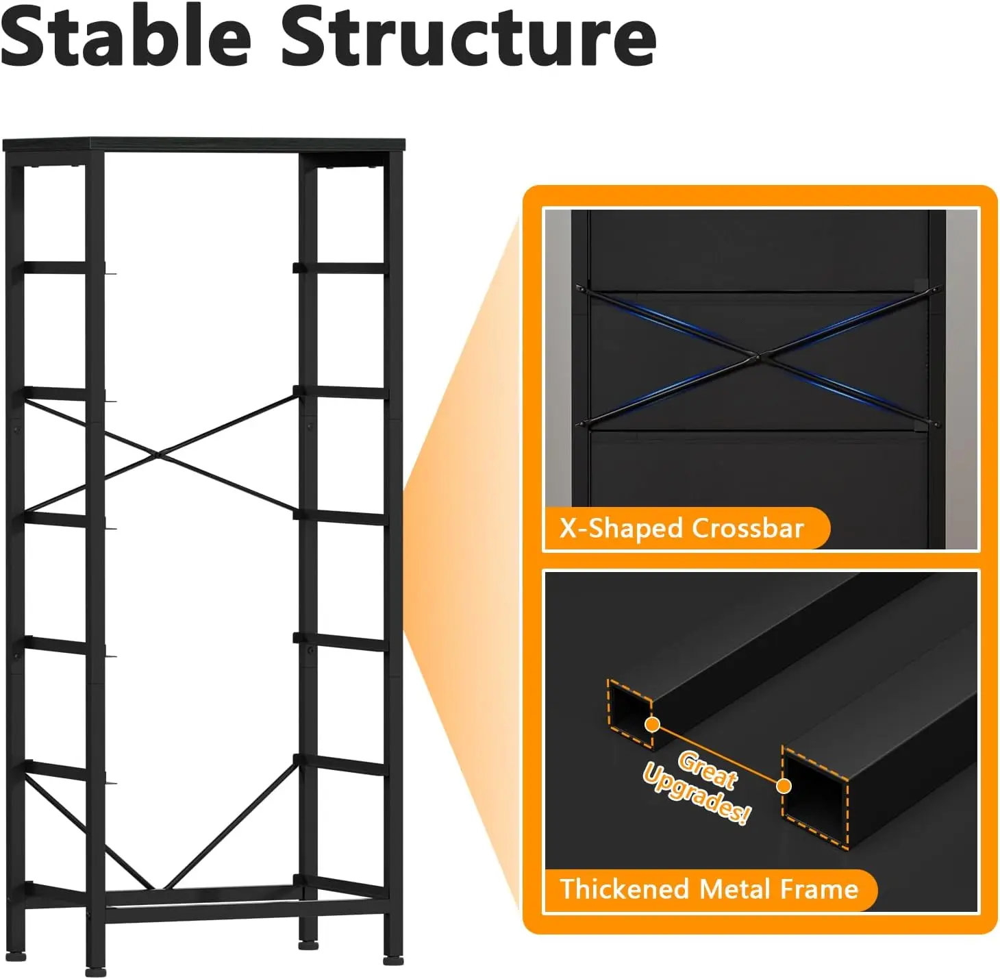 Umail-Commode haute avec 6 portes de proximité, meuble vertical, table de chevet et commode pour chambre à coucher