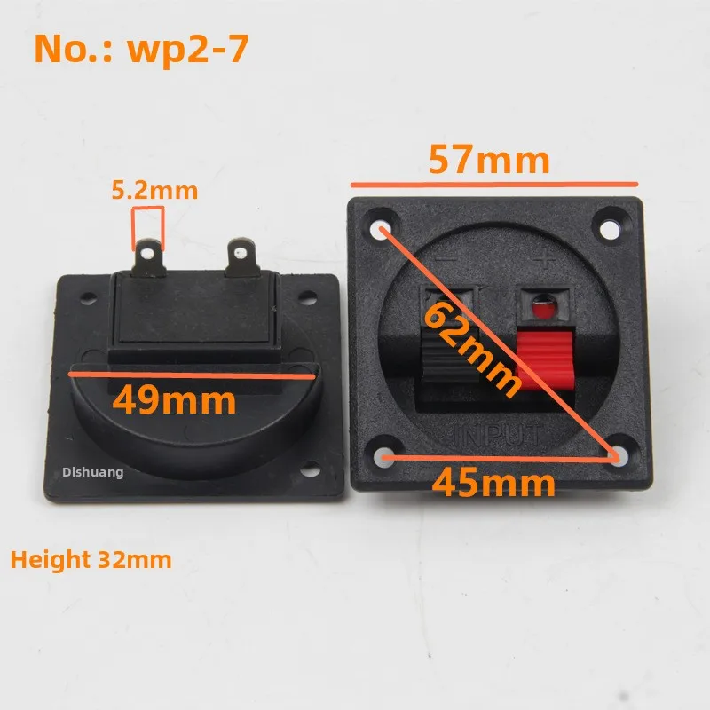 VYOPBC 4PCS Luidsprekerterminalclip 2 Posities Rood Zwart Veer Push Draadclip Audio Junction Box Connector
