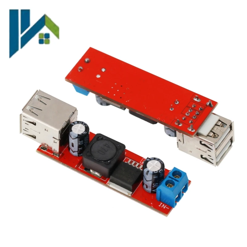 Dual USB Output DC-DC Step Down Power Module 9V/12V/24V/36V to 5V 3A Buck Voltage Regulator for Car Charging