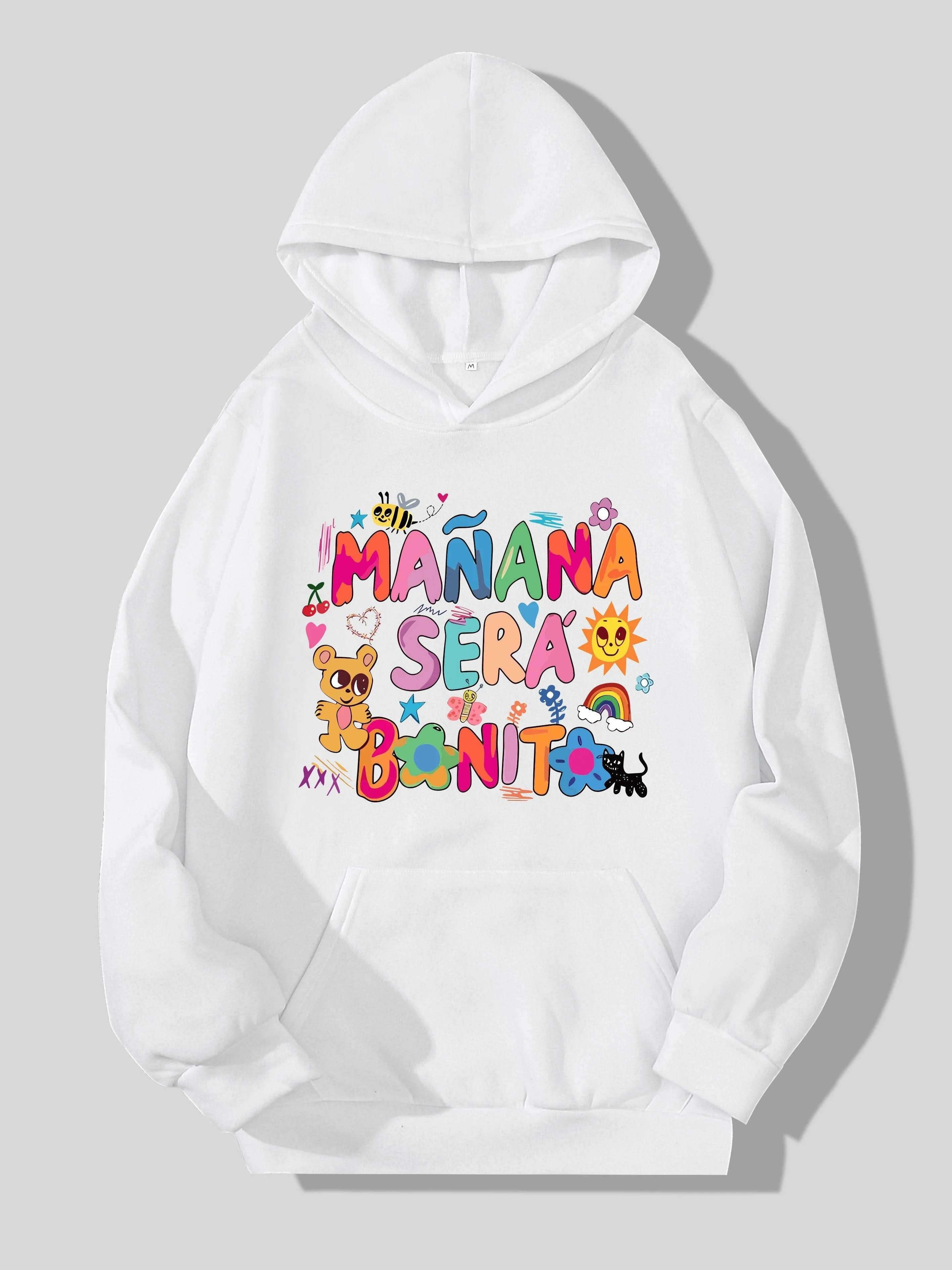 

Chic Alphabet Hooded Sweatshirt for Spring/Fall - Comfortable Stylish & Easy-Care Knit Fabric
