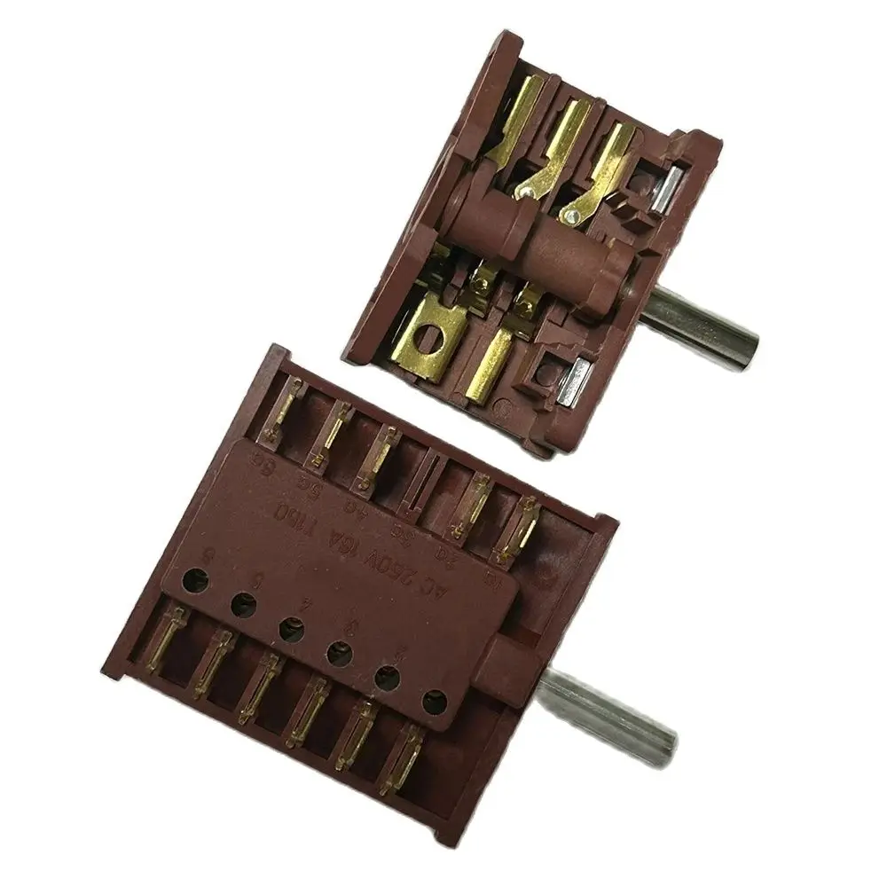16A T150 11pin 6pin AC przełącznik piekarnika 4/6 pozycja biegu grzejnik elektryczny pokrętło przełącznik obrotowy przełącznik kontroli temperatury 250V