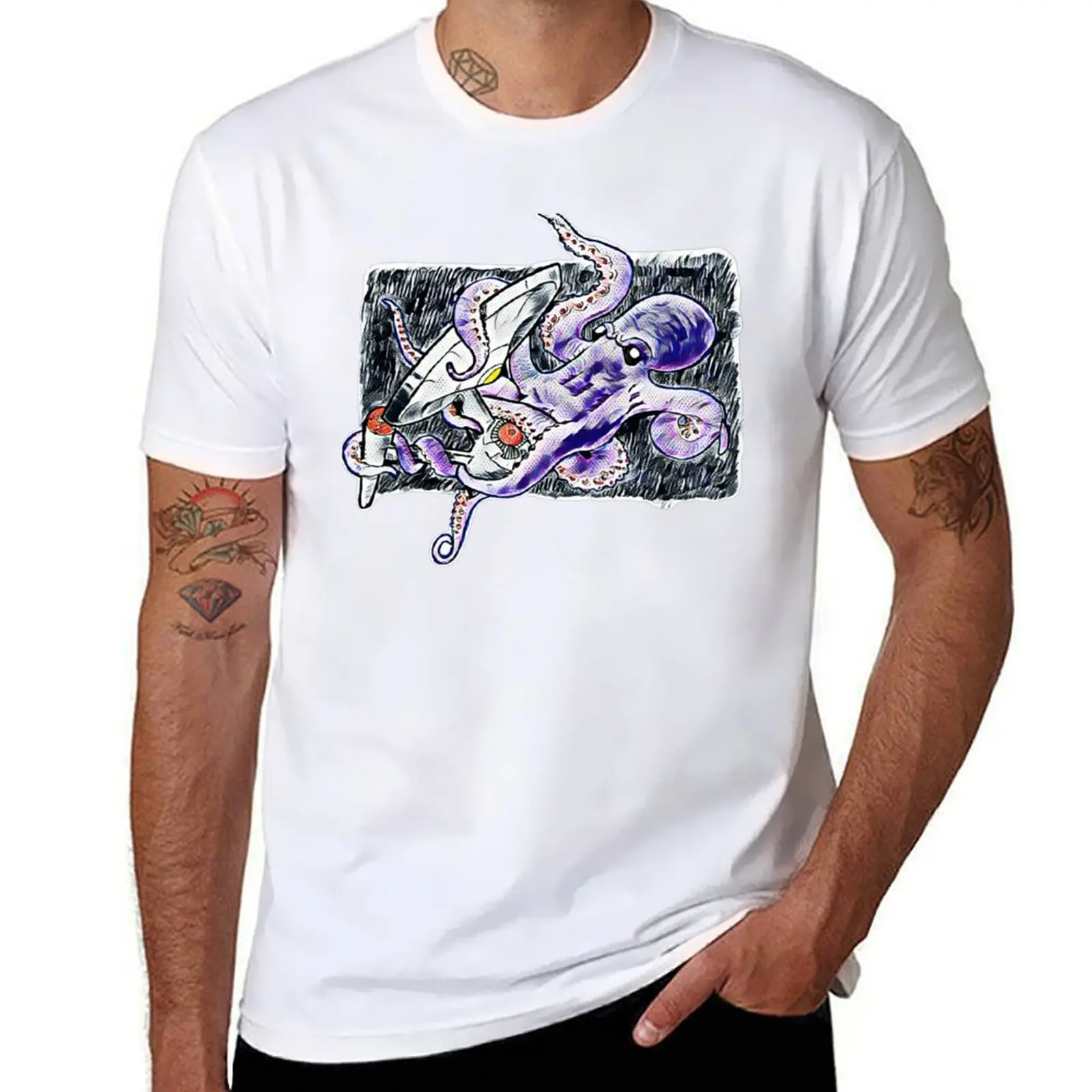 

Kraken t Edition) (2nd cotton custom print tshirt shirt T-Shirt t shirts graphic mens 100% Space