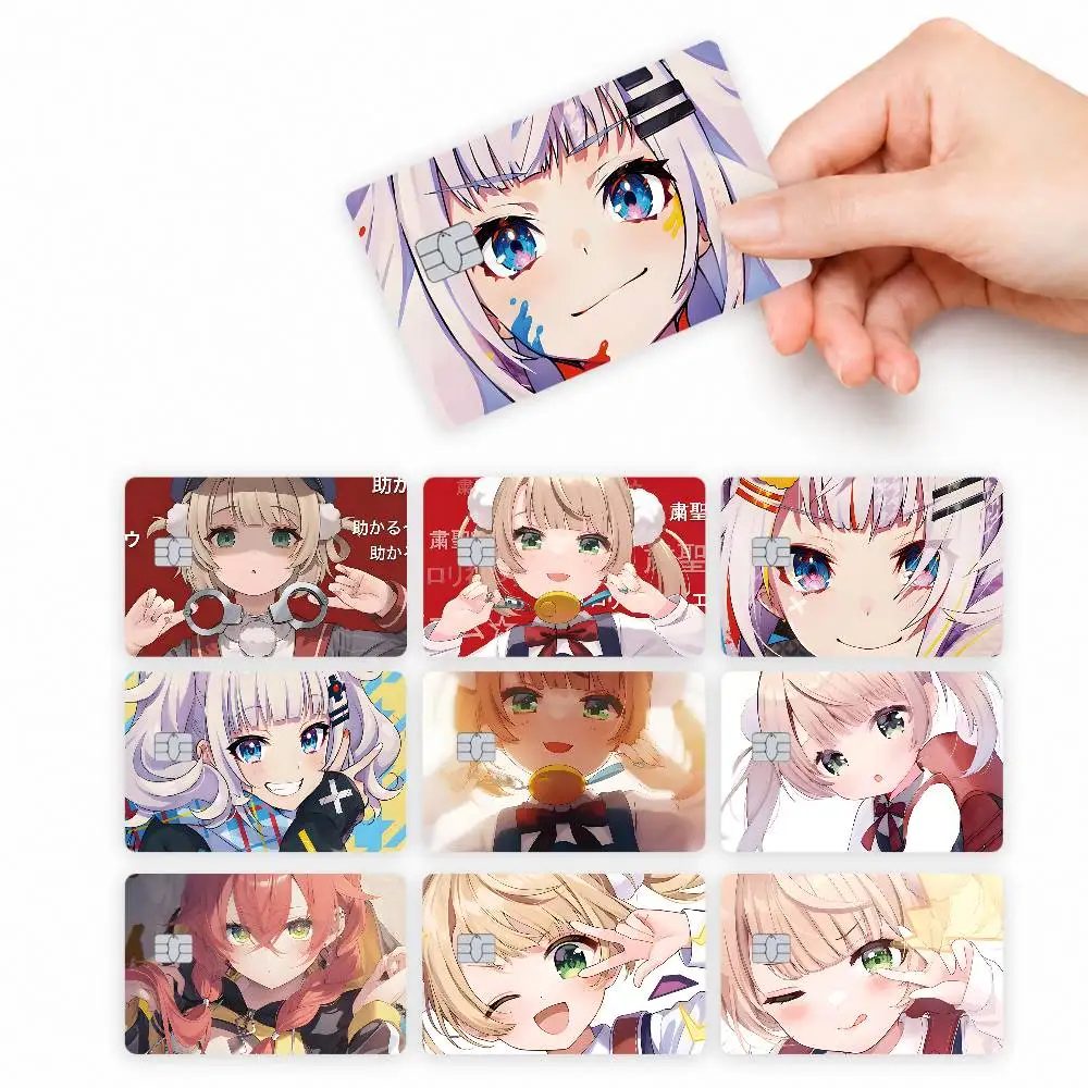 Shukusei Loli Kami Requiem   4pcs Credit Card Skin Stickers Suitable for Bank Debit Subway Bus Transit Pass Decorative Cover