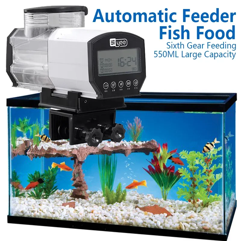 

Intelligent Timed Feeder Fish Tank Feeder Aquarium Automatic Feeder Large Capacity Fish Tank Feeder Digital Display Feeder