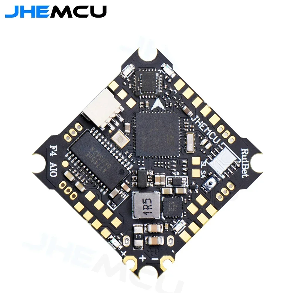 JHEMCU Ruibet F4 AIO F411 Flight Controller BLHELIS 12A 4in1 ESC 1-2S 25.5X25.5mm for FPV Tinywhoop Cinewhoop Racing drone