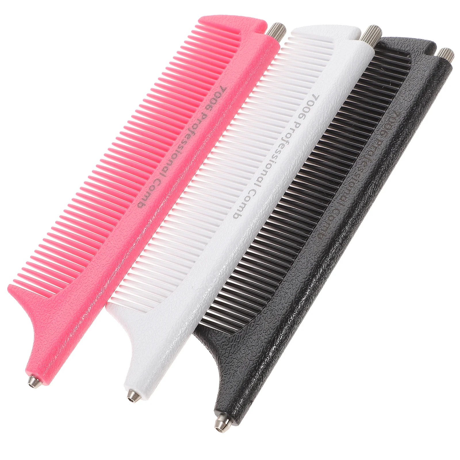 3Pcs Stretch Steel Handle Tail Combs Smooth Scalp Massage Prevent Tangled Hair Salon Professional Styling Rake Comb Slick Hair