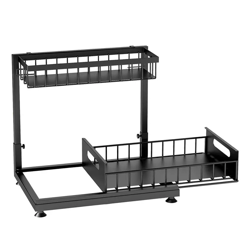 

Kitchen rack, seasoning pull-out cabinet, bathroom sink storage household finishing rack, double layer